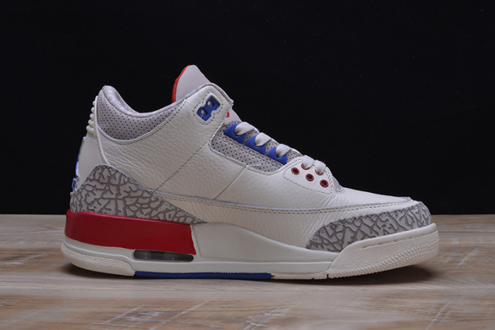 air jordan 3 retro "charity game" sail red mens 136064-140