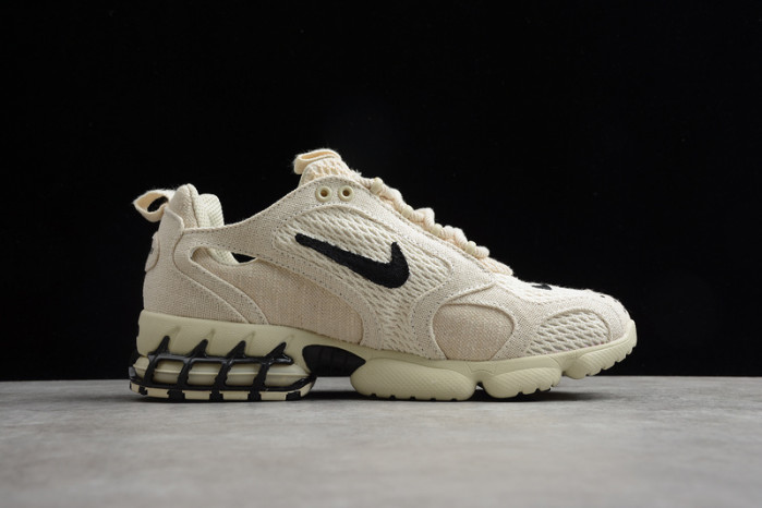 stussy x air zoom spiridon caged "fossil" cq5486-200